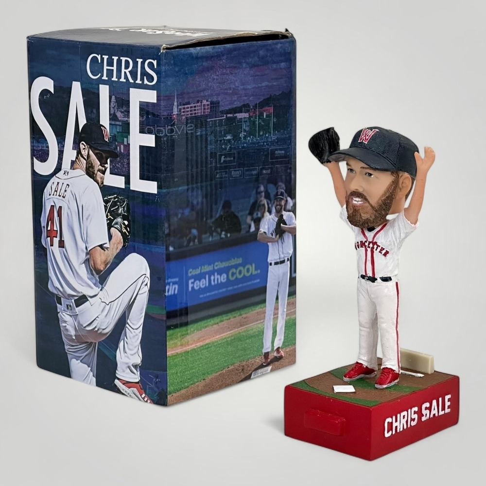 Chris Sale Worcester Red Sox Bobblehead 7.5in MLB WooSox Wormtown Boxed Figure